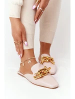 Dámské Nazouváky S řetízkem Béžové Call On Me Dámské Nazouváky S řetízkem Béžové Call On Me