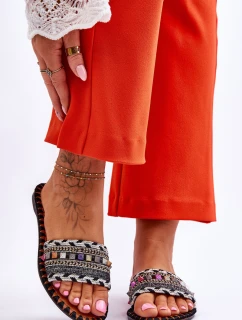 Dámské zdobené pantofle Černá Bellisa