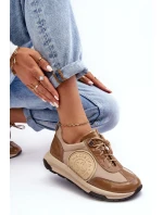 Kůže Sportovní Boty Na Platformě Maciejka 06191-04 Bežová