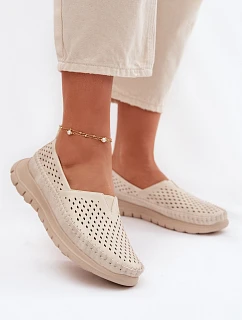 Vzdušné Lehká Dámská Mokasyny Sergio Leone MK099H Béžovo-Zlaté