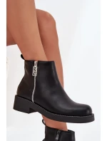 Dámské nízké kotníkové boty Vionna se zirkony – černé