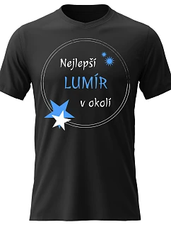 Pánské bavlněné tričko s potiskem - NEJLEPŠÍ LUMÍR V OKOLÍ - černé