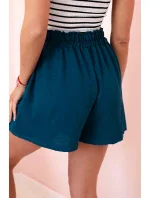 Viskózové šortky zavazované v pase námořní Viskózové šortky zavazované v pase námořní