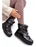 Dámské sněhule na platformě s mašlí černé Fleure