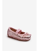 Dětské lodičky zdobené flitry růžové Weries