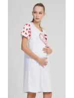 Dámská noční košile mateřská Love Světle šedá s potiskem - Vienetta Dámská noční košile mateřská Love Světle šedá s potiskem - Vienetta