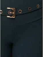 Dopasowane legginsy damskie prążkowane morskie FashionStreet UY3257