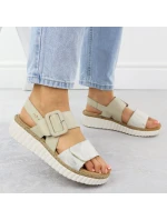 Dámské sandály na podpatku béžové Rieker 69260-60 Dámské sandály na podpatku béžové Rieker 69260-60