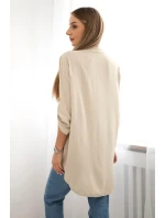 Halenka s prodlouženým zadním dílem tmavě béžová