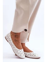 Dámské Prošívané Lesklé Baleríny Bílé Visionary Dámské Prošívané Lesklé Baleríny Bílé Visionary