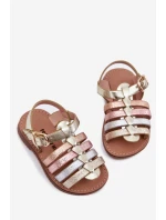 Dětské sandály dívčí z eko kůže zlaté Mariana
