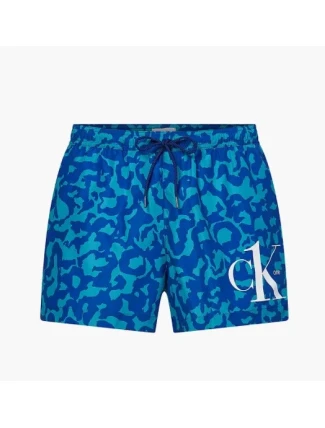 Pánské koupací kraťasy - KM00709 0G3 - zelenomodré - Calvin Klein