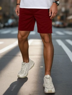 FashionStreet bordó pánské teplákové kraťasy SX2471