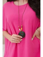 Oversized halenka s přívěskem růžový