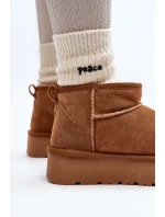 Módní semišové nízké sněhule Camel Nucca