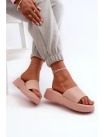 Dámské sandály na platformě a klínu růžové Vimarils