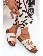 Dámské Pantofle Na Korek Platformě S Přezkami Béžové Vesina Dámské Pantofle Na Korek Platformě S Přezkami Béžové Vesina