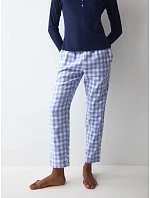Kalhoty Mix & Match Tapered Trouser Flannel 02 X bílo-modré White / Blue - TRIUMPH Kalhoty Mix & Match Tapered Trouser Flannel 02 X bílo-modré White / Blue - TRIUMPH