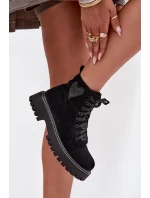 Dámské kotníkové boty s brokátovým srdcem černé Nariri