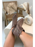 Dámské otevřené kotníkové boty na podpatku S.Barski HY61-8013 Hnědé