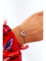 Náramek Na řetízku Se Zirkony Růžové Zlato Náramek Na řetízku Se Zirkony Růžové Zlato