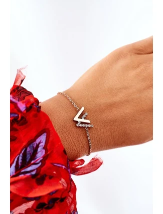 Náramek Na řetízku Se Zirkony Růžové Zlato Náramek Na řetízku Se Zirkony Růžové Zlato