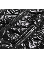 Lesklá černá dámská bunda (BR9756-1)