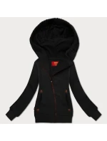 Černá vypasovaná dámská mikina s asymetrickým zipem LHD (AMG-61)