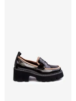 Kožené dámské mokasíny D&A MR870-32 černé