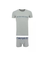 Pánský set trička a boxerek 111604 4R516 05543 šedý - Emporio Armani Pánský set trička a boxerek 111604 4R516 05543 šedý - Emporio Armani