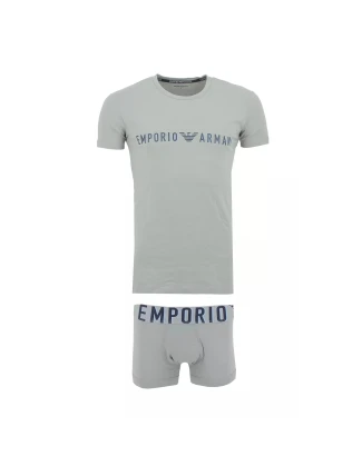 Pánský set trička a boxerek 111604 4R516 05543 šedý - Emporio Armani Pánský set trička a boxerek 111604 4R516 05543 šedý - Emporio Armani