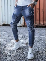 Modré pánské kalhoty FashionStreet UX3285