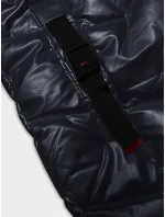 Tmavě modrá vypasovaná dámská metalická zimní bunda Rosse Line (7227)