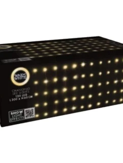 VÁNOČNÍ STROMEK SVĚTLA VENKOVNÍ/VNITŘNÍ SVĚTELNÝ ZÁVĚS 120 VEDL 300X60CM S DÁLKOVÝM OVLÁDÁNÍM TEPLÁ BÍLÁ