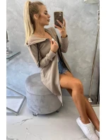 Mikina s kapucí tmavě béžová