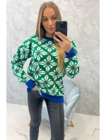 Svetr s geometrickým motivem zelený