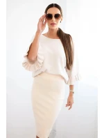 Dámská sukně z elastického viskózového úpletu béžová Dámská sukně z elastického viskózového úpletu béžová