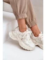 Dámské Tenisky S Odrbanými Na Platformě Béžové Seladwen