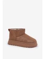 Dámské Sněhule Na Platformě Zateplené Kožíškem Khaki Vesirae