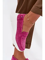 Dámské mokasiny z přírodního semiše na platformě Vinceza 79626 Fuchsiová