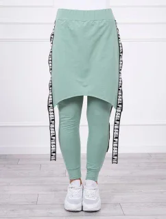 Kalhoty/oblek s nápisem selfie tmavě mátový