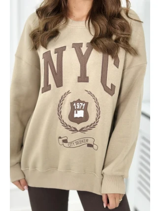 Bavlněná souprava, zateplená mikina + legíny světle béžová Bavlněná souprava, zateplená mikina + legíny světle béžová