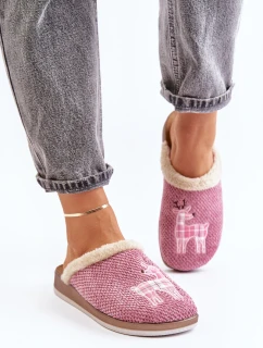 Dámské Pantofle S Jelenem A Kožíškem Inblu CT000034 Růžové