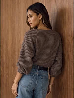 Dámský krátký svetr s nastavitelným pasem Fango FashionStreet MY2620 Dámský krátký svetr s nastavitelným pasem Fango FashionStreet MY2620