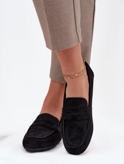 Loafersy Mokasyny Dámské Ploché Černé Soreline