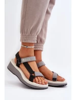 Dámské sandály na platformě a klínku Big Star šedá