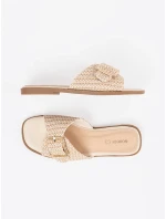 Jedinečné  nazouváky dámské hnědé na plochém podpatku