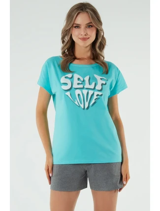 Italská móda Selfie curtailment barva: tyrkysová/melanžová Italská móda Selfie curtailment barva: tyrkysová/melanžová