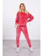 Velurová souprava Love raspberry