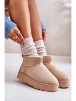 Sněhule Dámské Na Platformě Zateplené Kožíškem Béžové Xamella Sněhule Dámské Na Platformě Zateplené Kožíškem Béžové Xamella